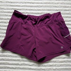 Athleta Women's Purple Athletic Running Shorts Pocket Pull On 3" Inseam